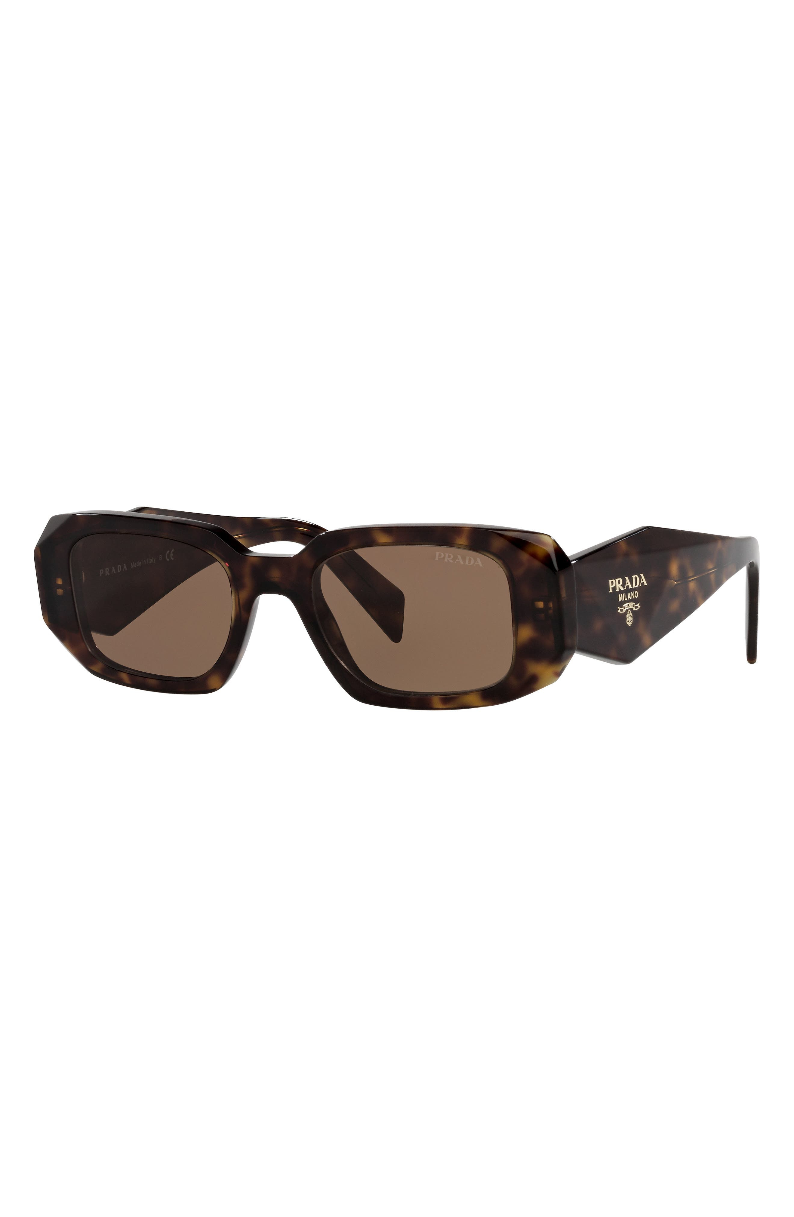 Prada Runway 49mm Rectangular Sunglasses in Tortoise/Brown at Nordstrom - 2