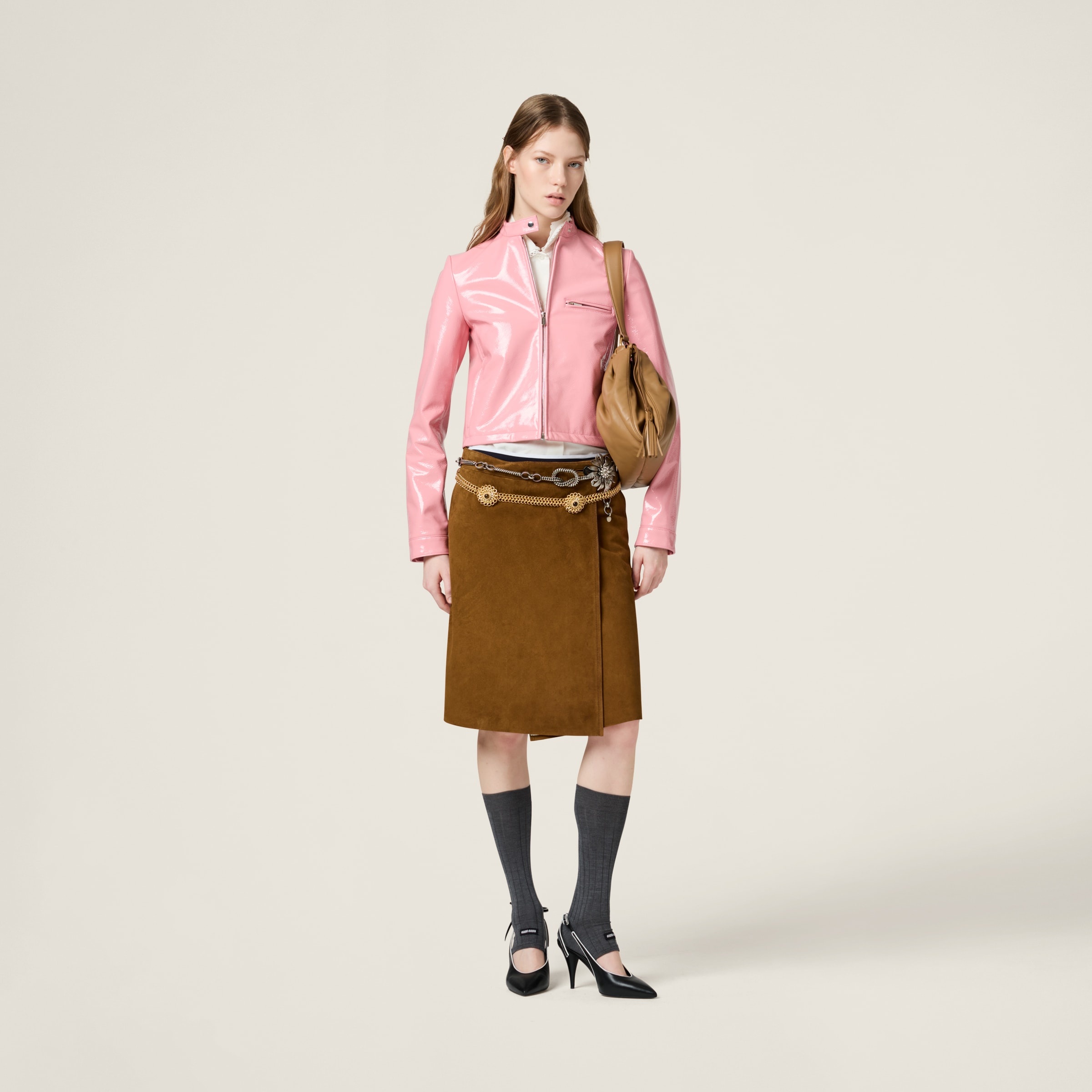 Miu Miu Suede wraparound skirt | REVERSIBLE