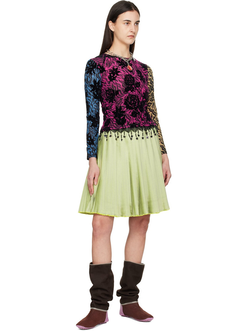 Chopova Lowena Multicolor Totally Tiger Flocked Mesh Top outlook