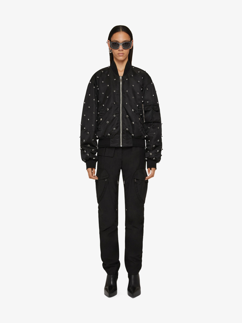 Givenchy MULTIPOCKETS BOMBER JACKET IN EMBROIDERED JACKET outlook