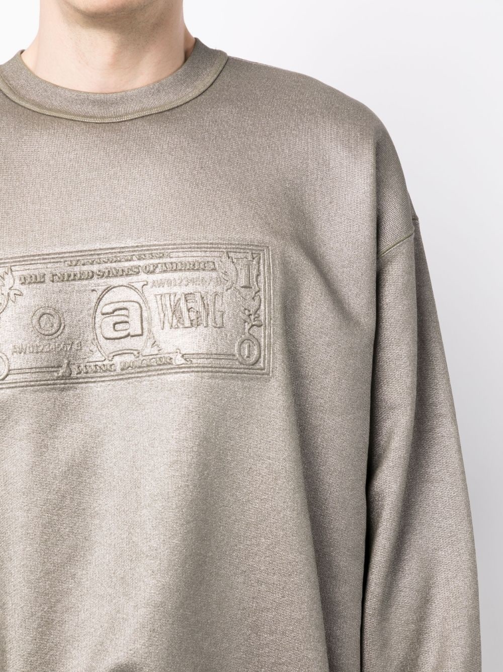 logo-embossed metallic-finish sweatshirt - 6