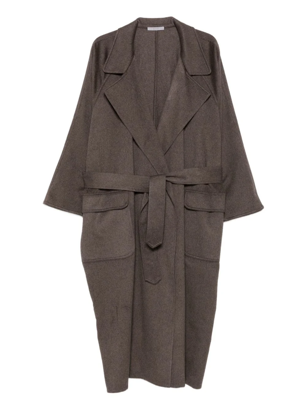 belted patch-pocket coat - 1