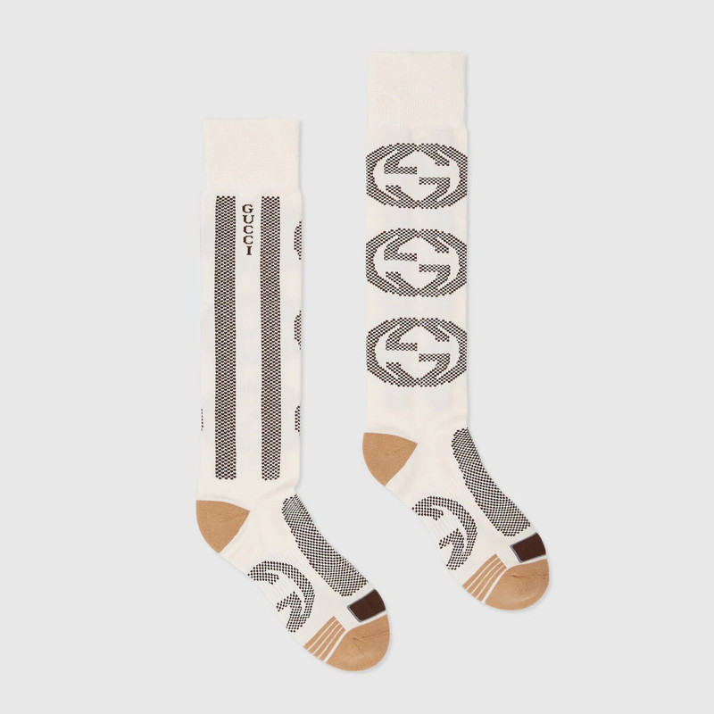 GUCCI Interlocking G stripe cotton socks outlook