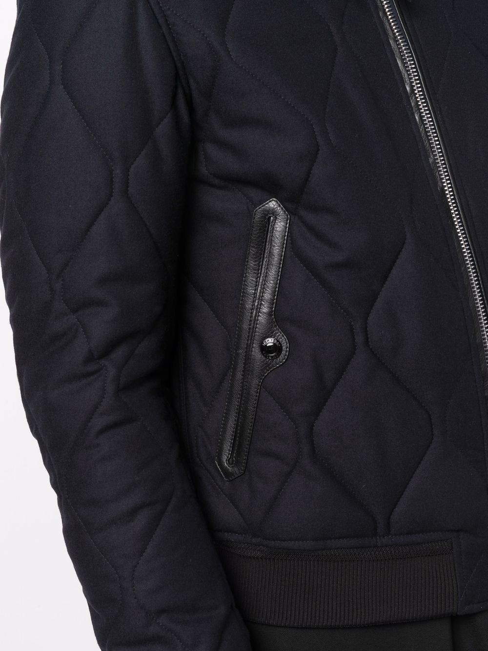 quilted zip-up jacket - 5