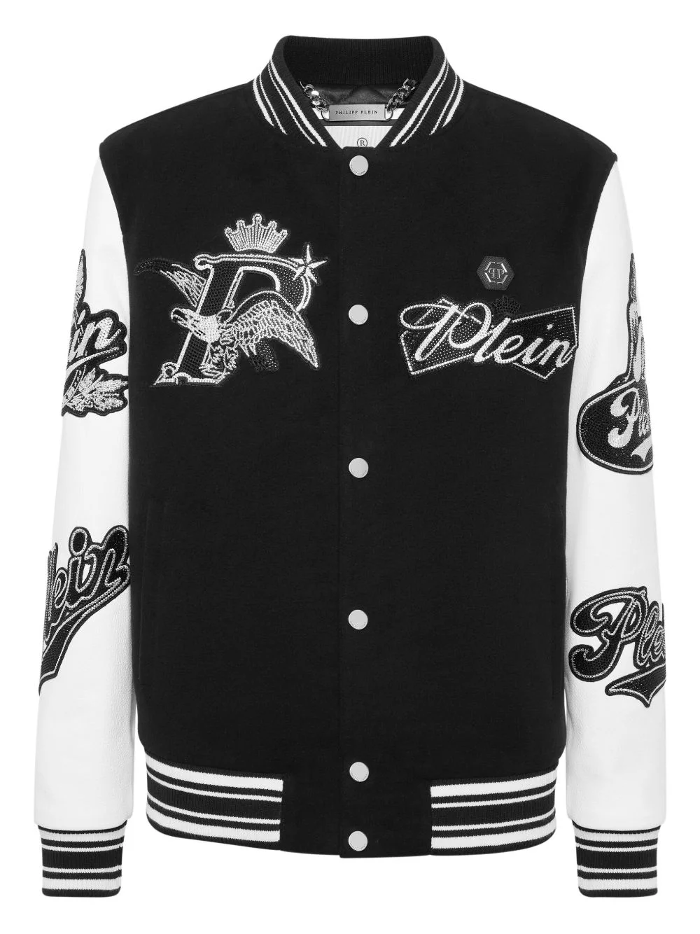 eagle-embellished varsity bomber jacket - 1