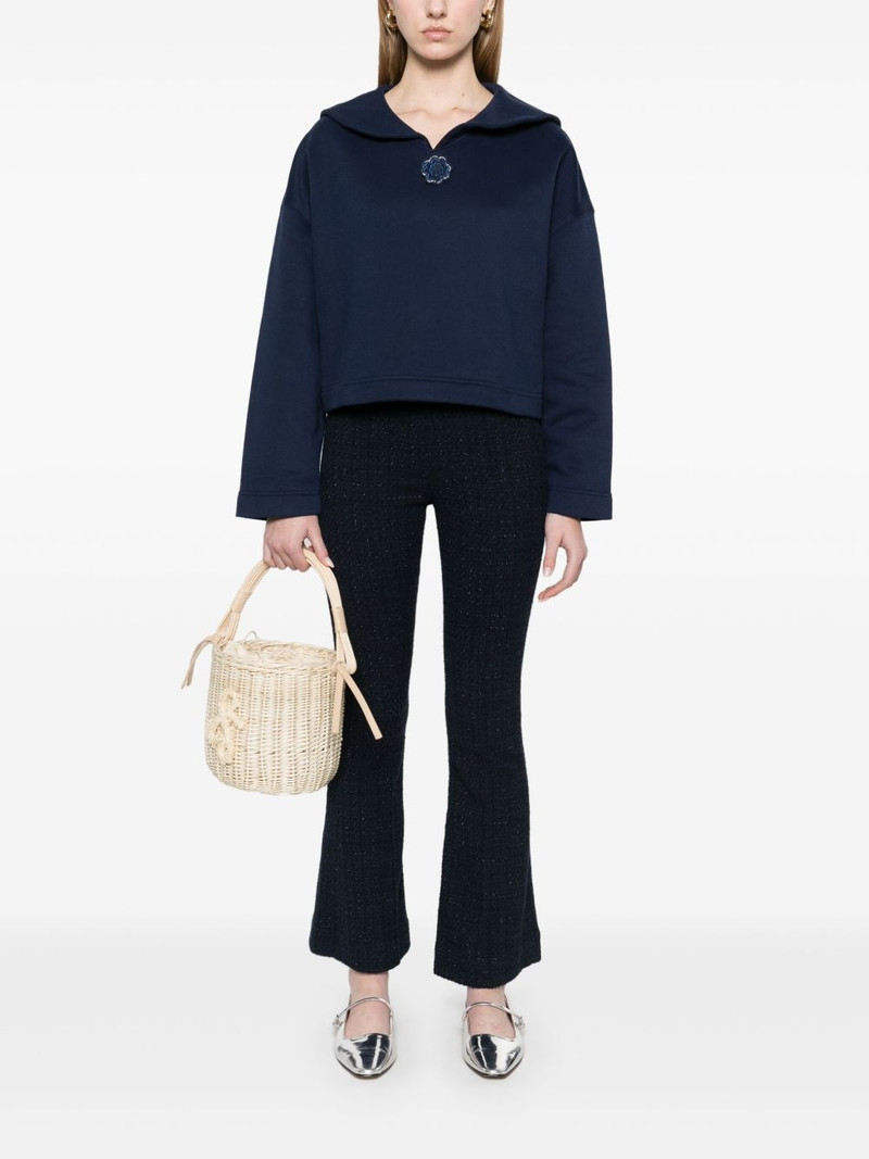 maje floral-brooch sweatshirt outlook