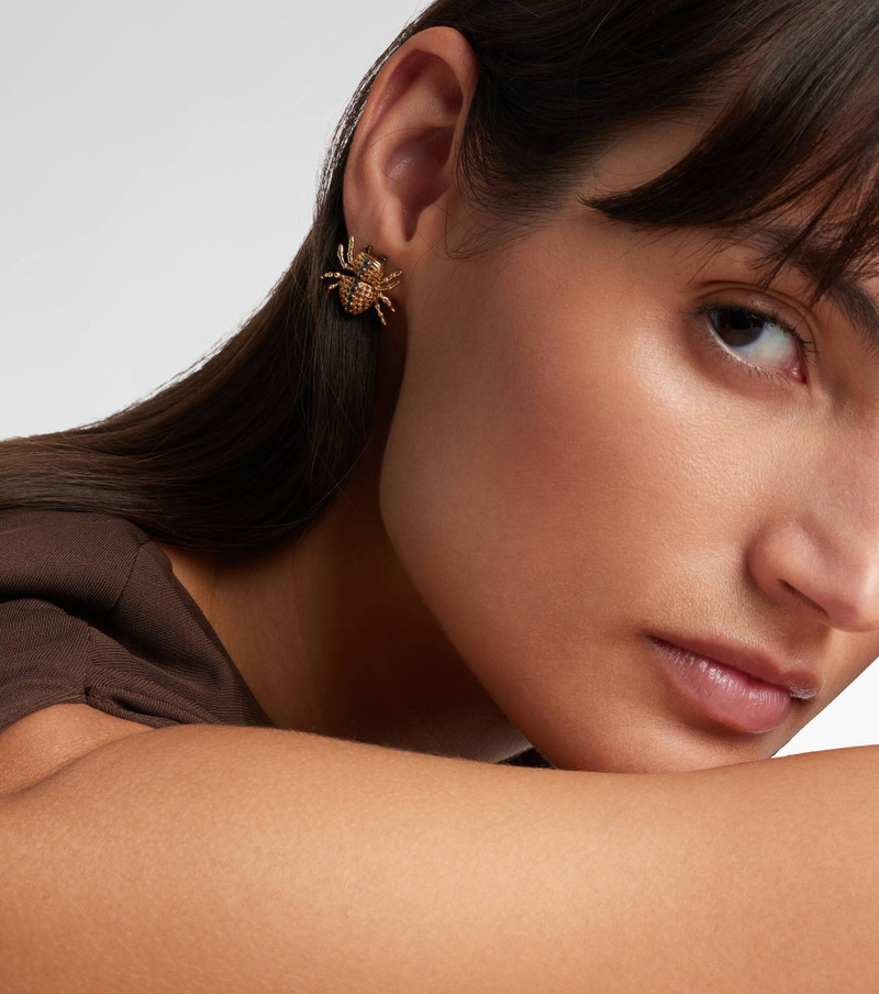 Yvonne Léon Araignée 9kt gold earrings with gemstones outlook