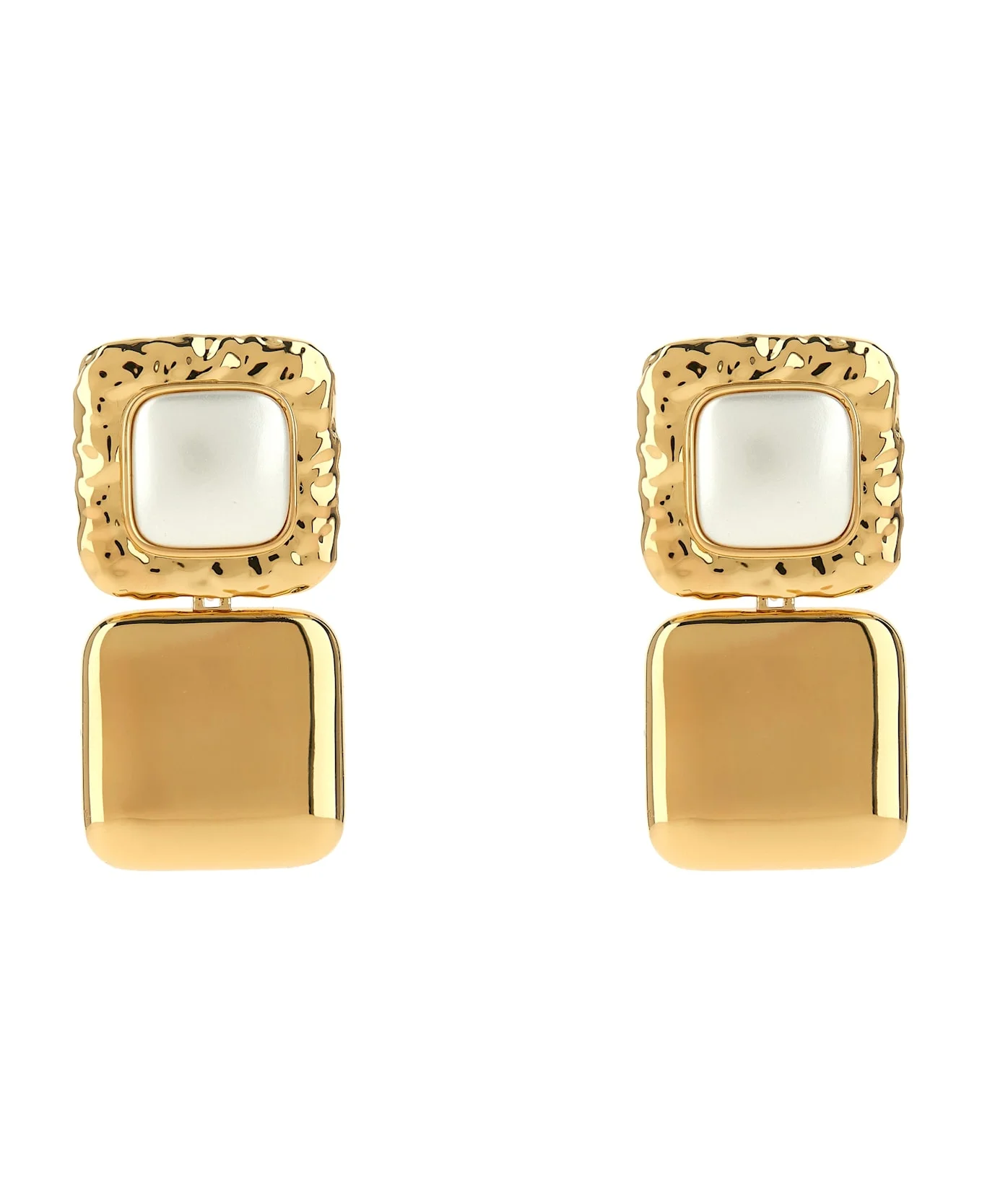 'mottled Gold Pearl Tiered' Earrings - 1