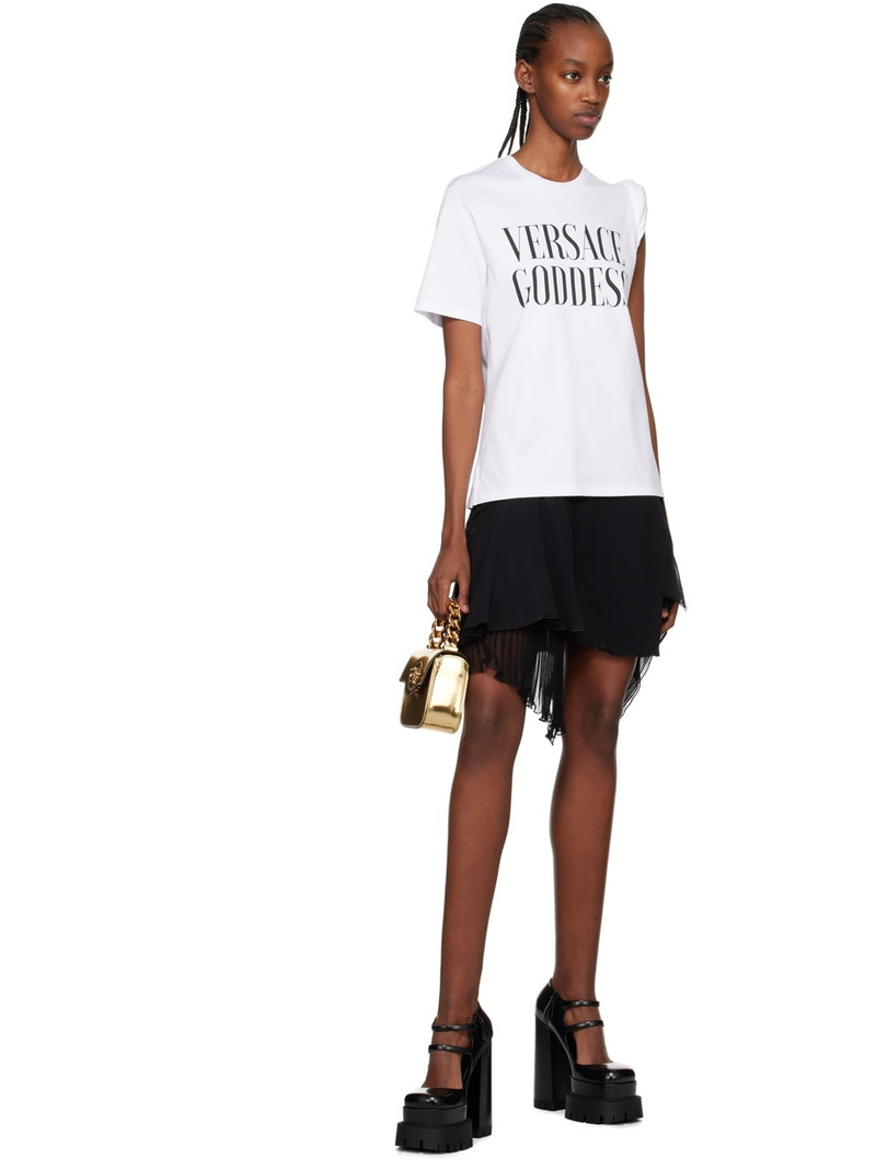 VERSACE White 'Goddess' Rolled T-Shirt outlook