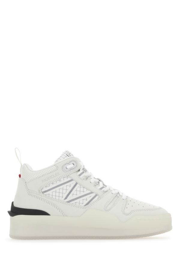 White fabric and nubuk Pivot sneakers - 1