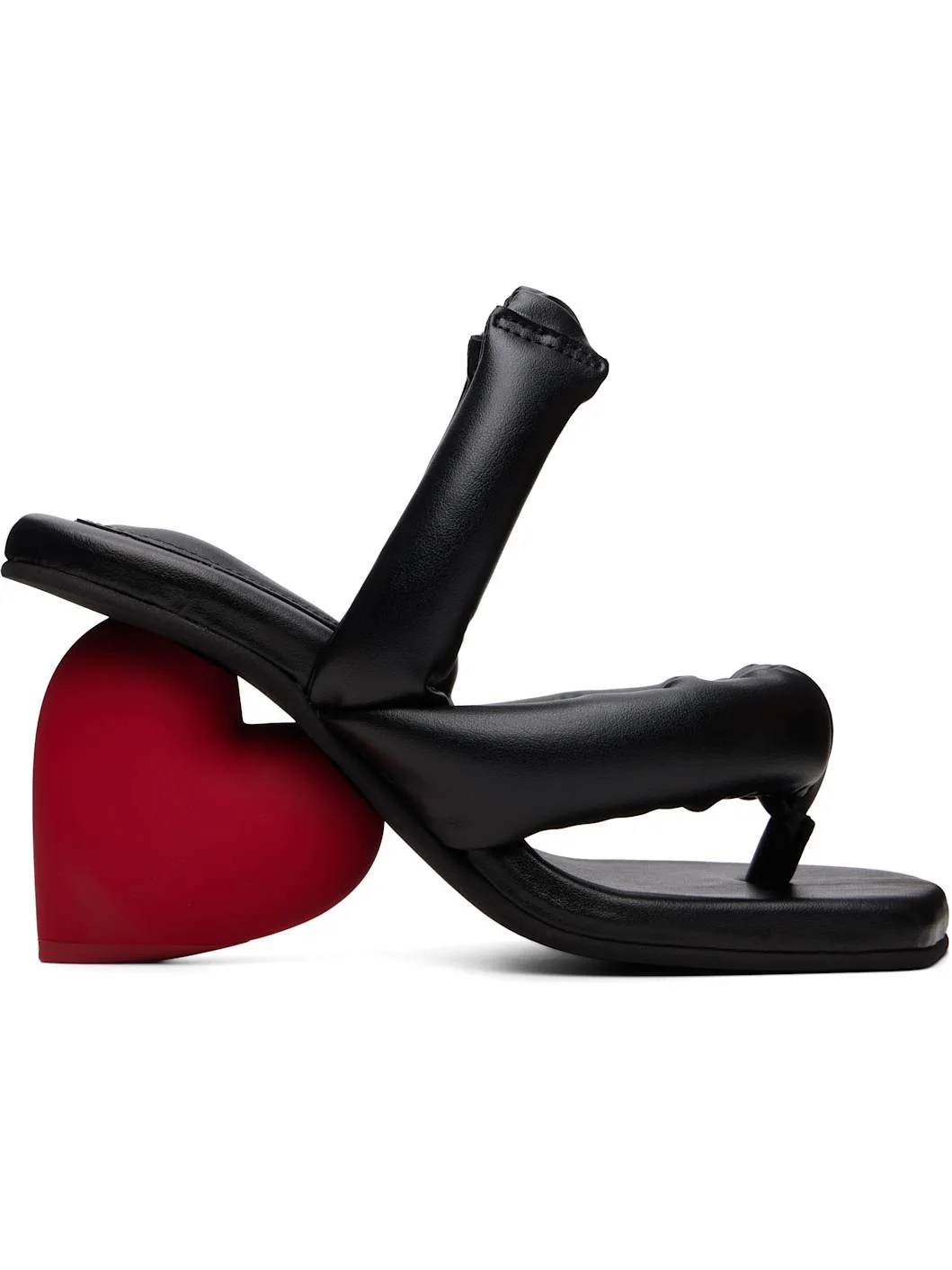 Black & Red Love Heeled Sandals - 1