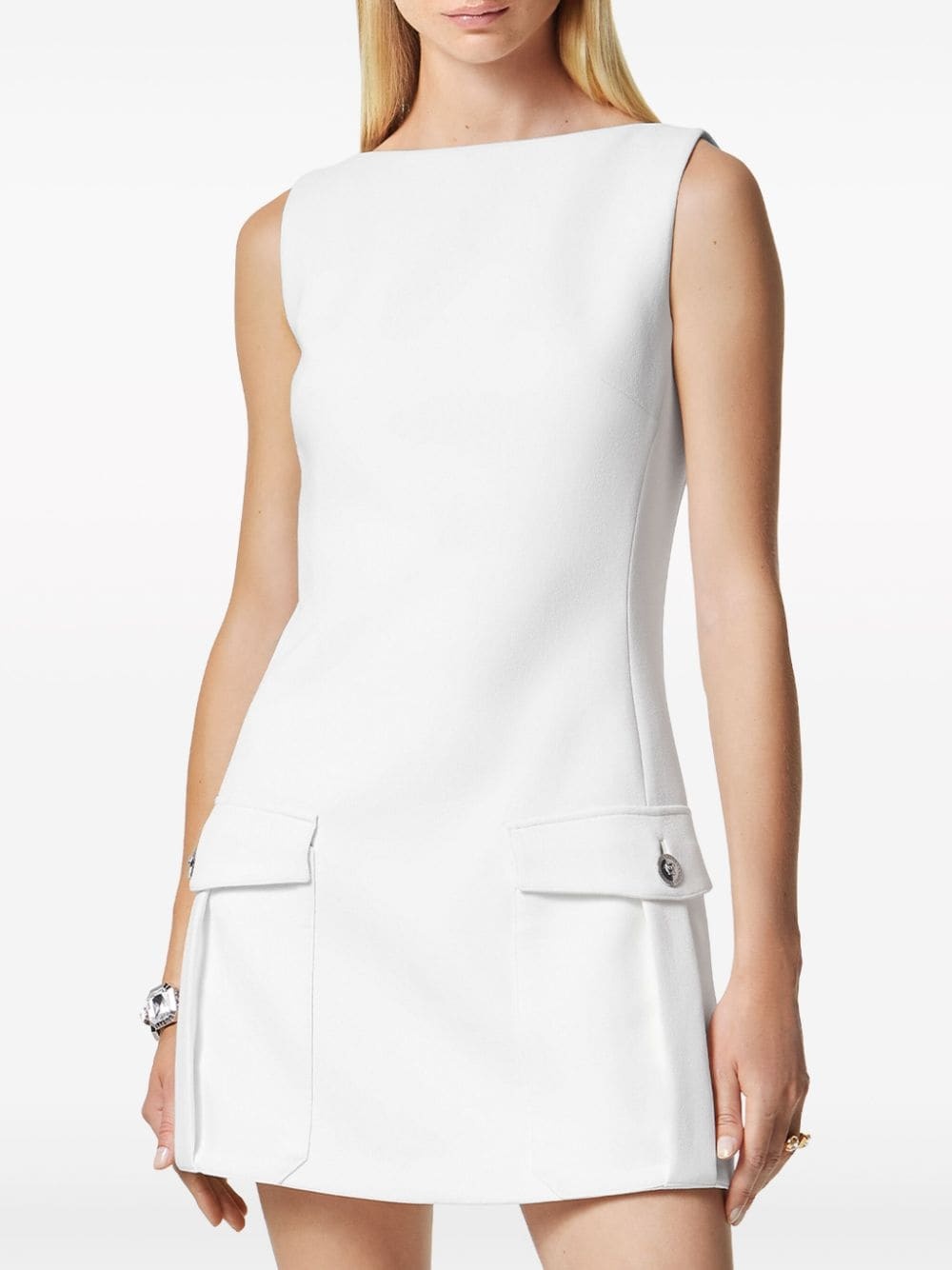 Medusa Head-button crepe minidress - 3