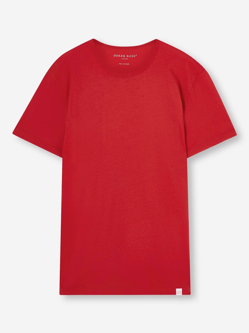 Men's Short Sleeve T-Shirt Riley 2 Pima Cotton Red - 1