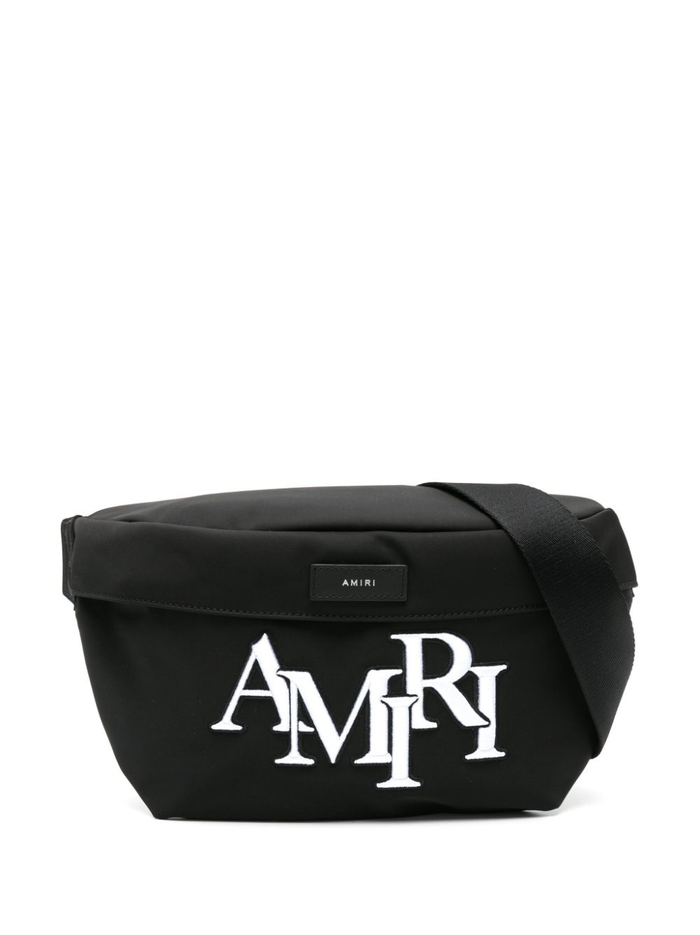 Staggered logo-embroidered belt bag - 1