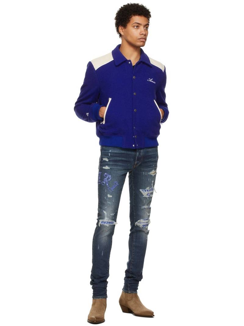 AMIRI Indigo Old English Logo Jeans outlook