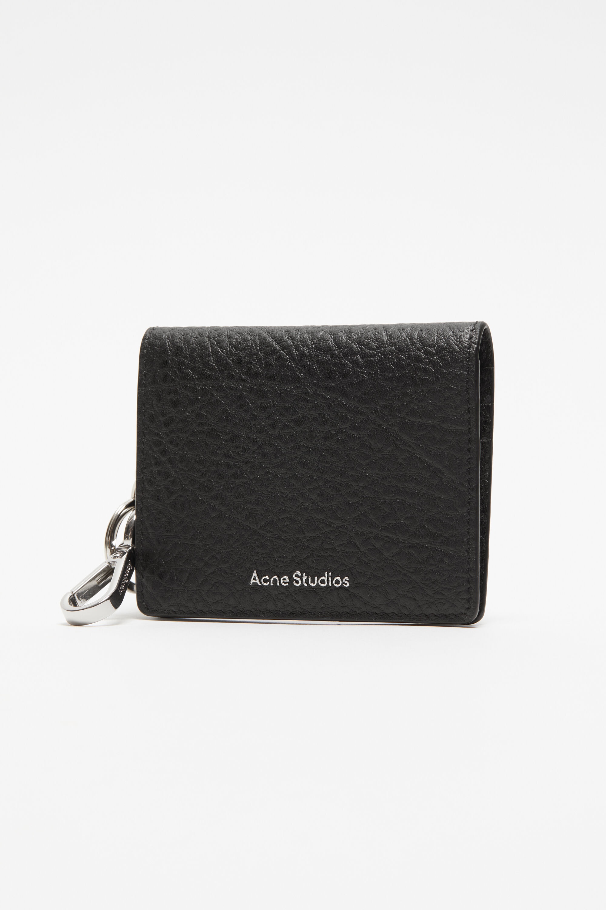 Folded leather wallet - Black - 3