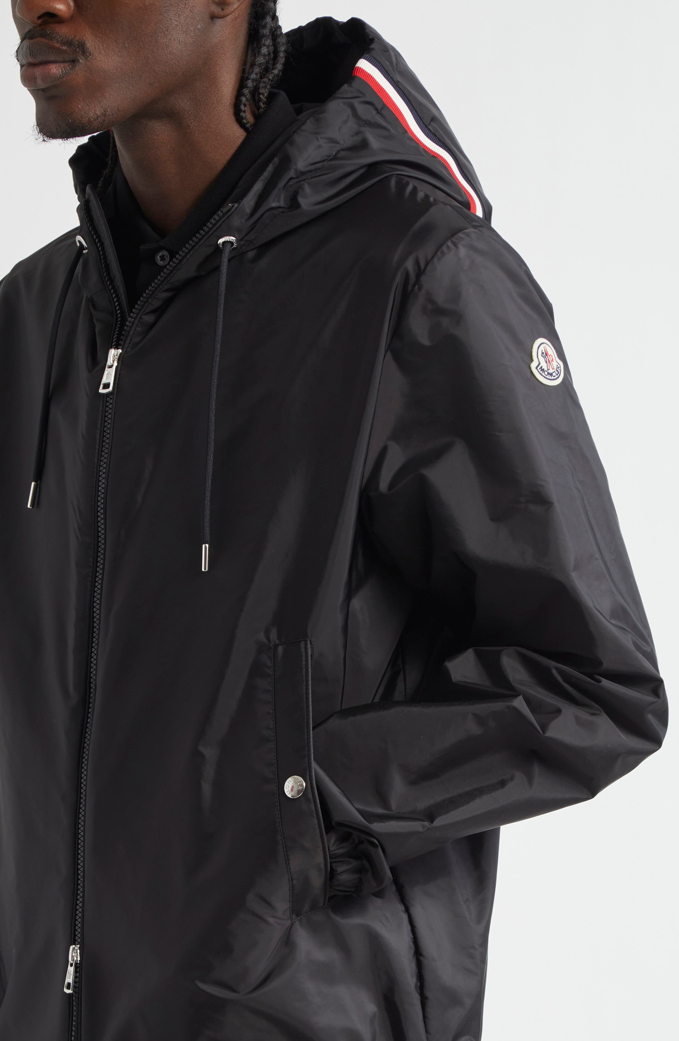 Moncler Grimpeurs Hooded Water Repellent Nylon Jacket in Black/Black at Nordstrom - 4