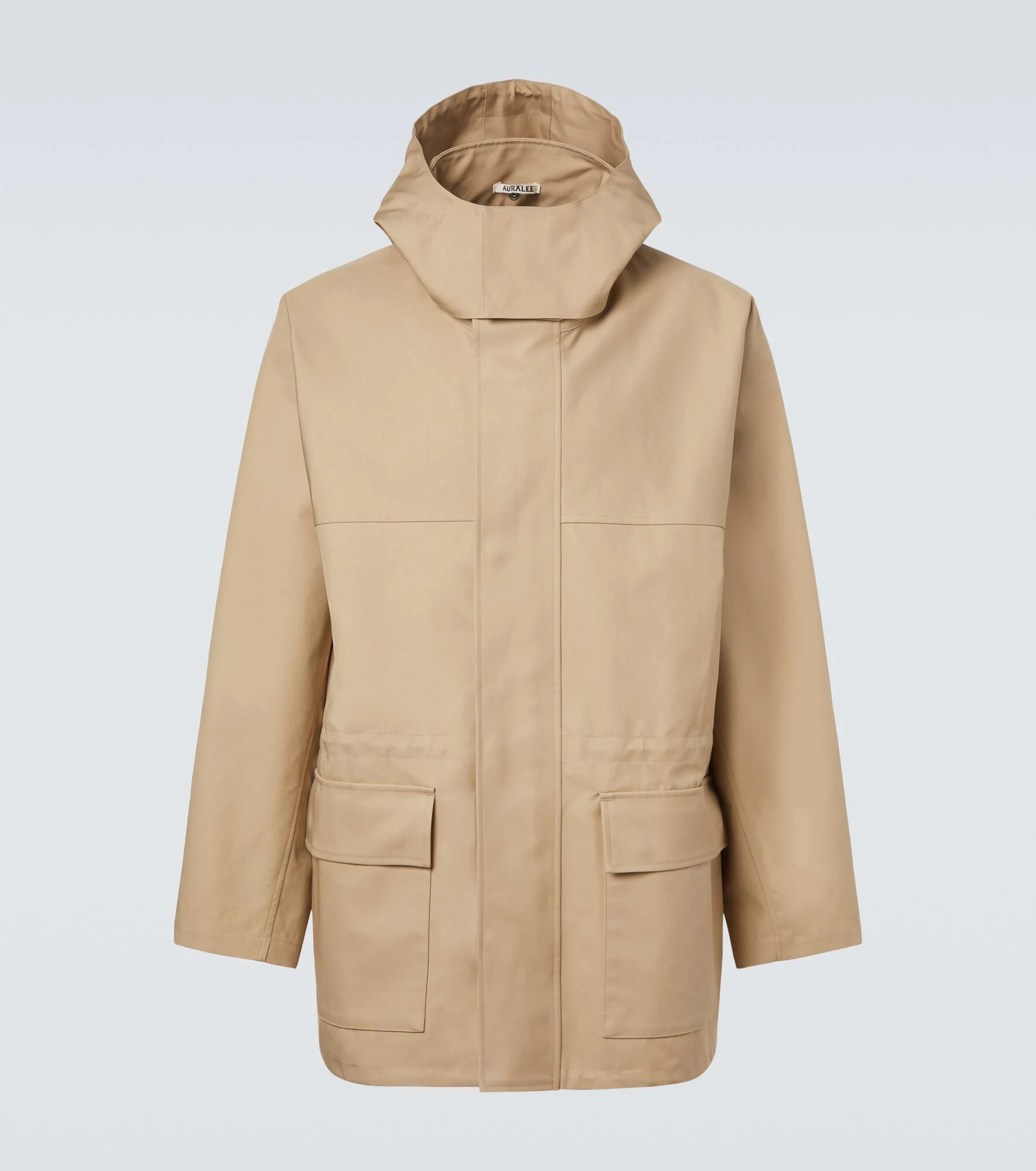 Hooded cotton gabardine jacket - 1
