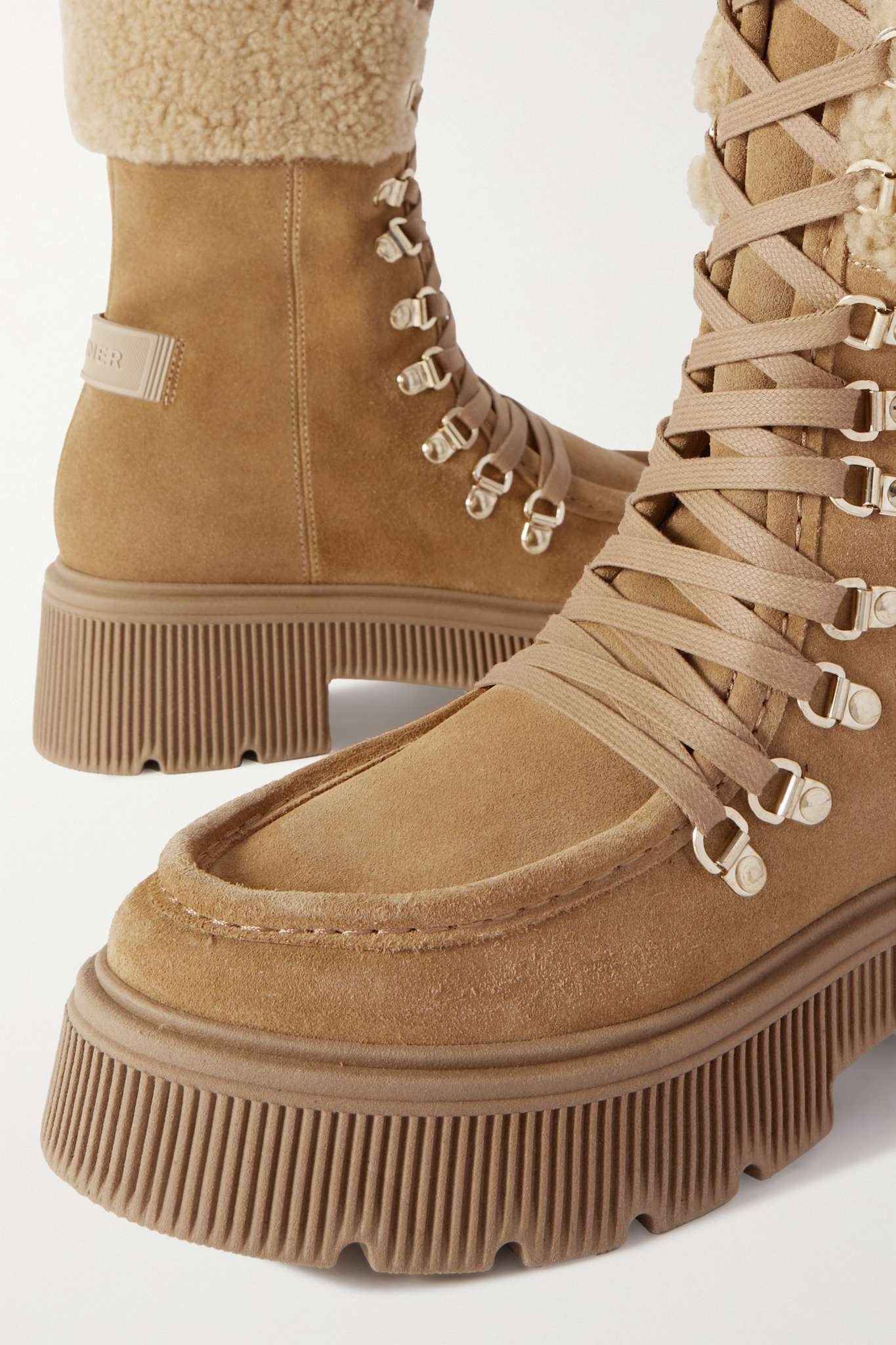 Turin shearling-trimmed suede boots - 4