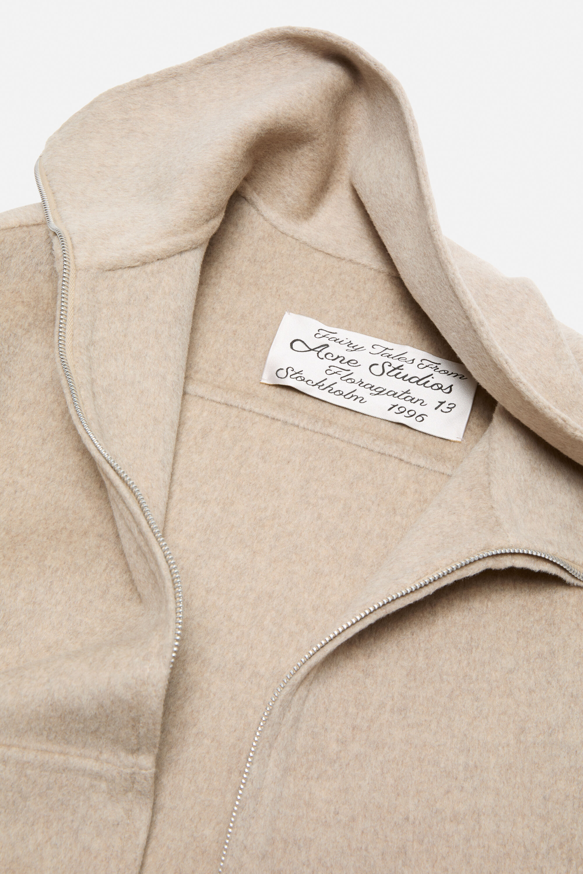Wool zip jacket - Oatmeal melange - 5