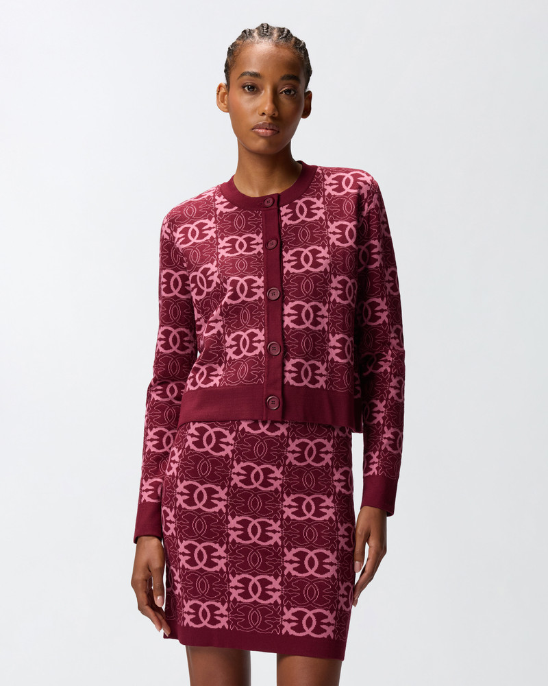 PINKO CARDIGAN WITH LOVE BIRDS LOGO outlook