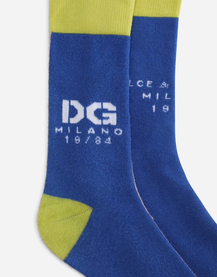 Stretch cotton socks with jacquard DG logo - 2