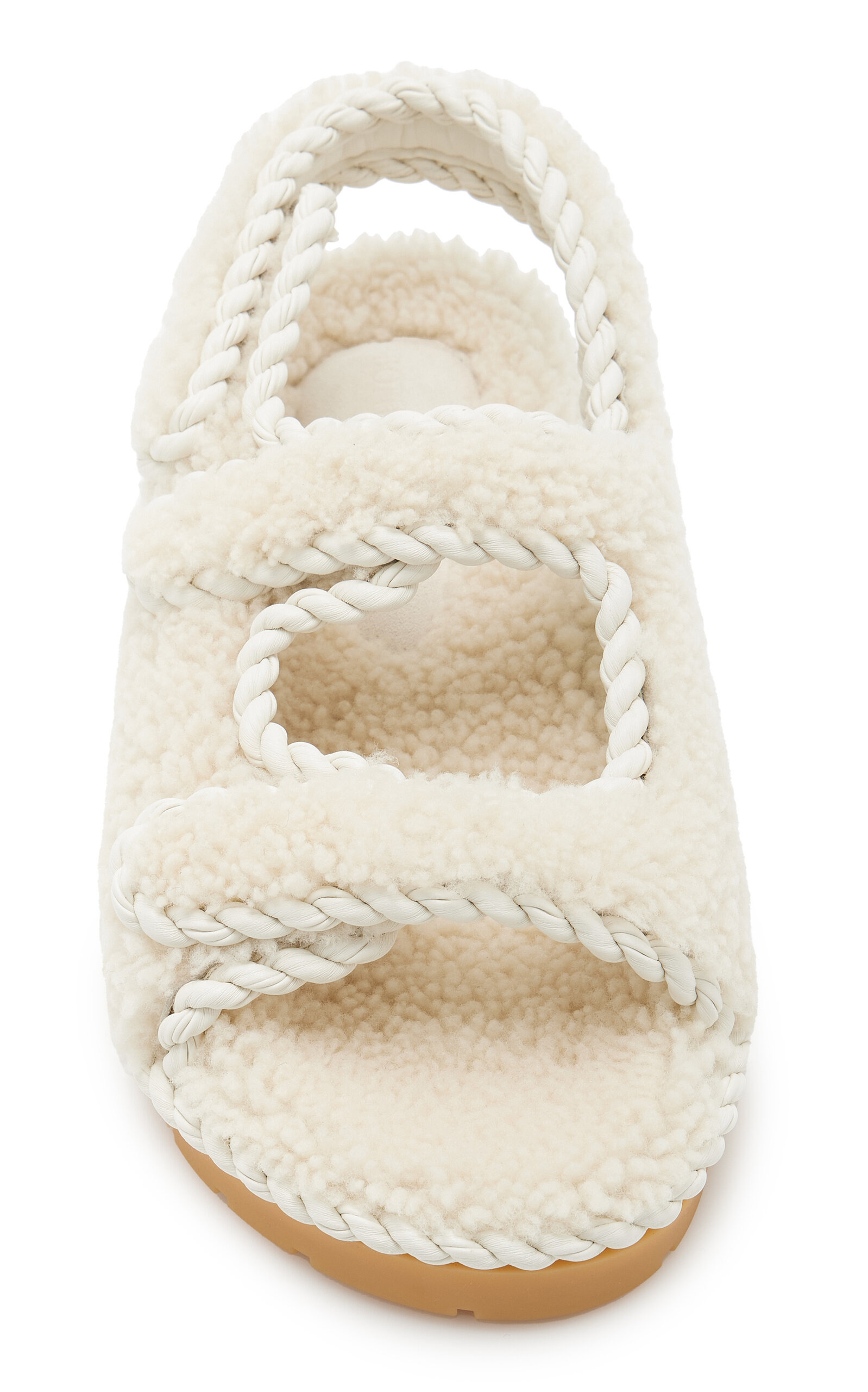 Jack Shearling Slingback Sandals white - 3