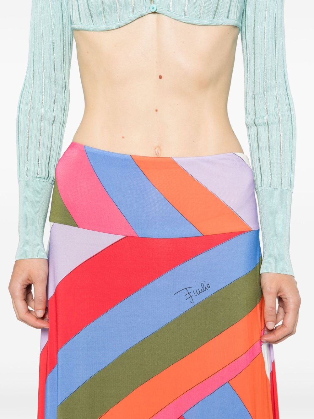 Iride-print maxi skirt - 5