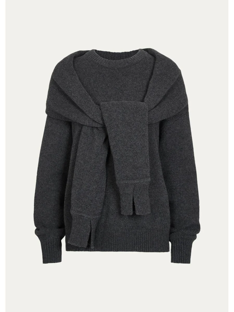 Shrug Cashmere Crewneck Sweater - 1