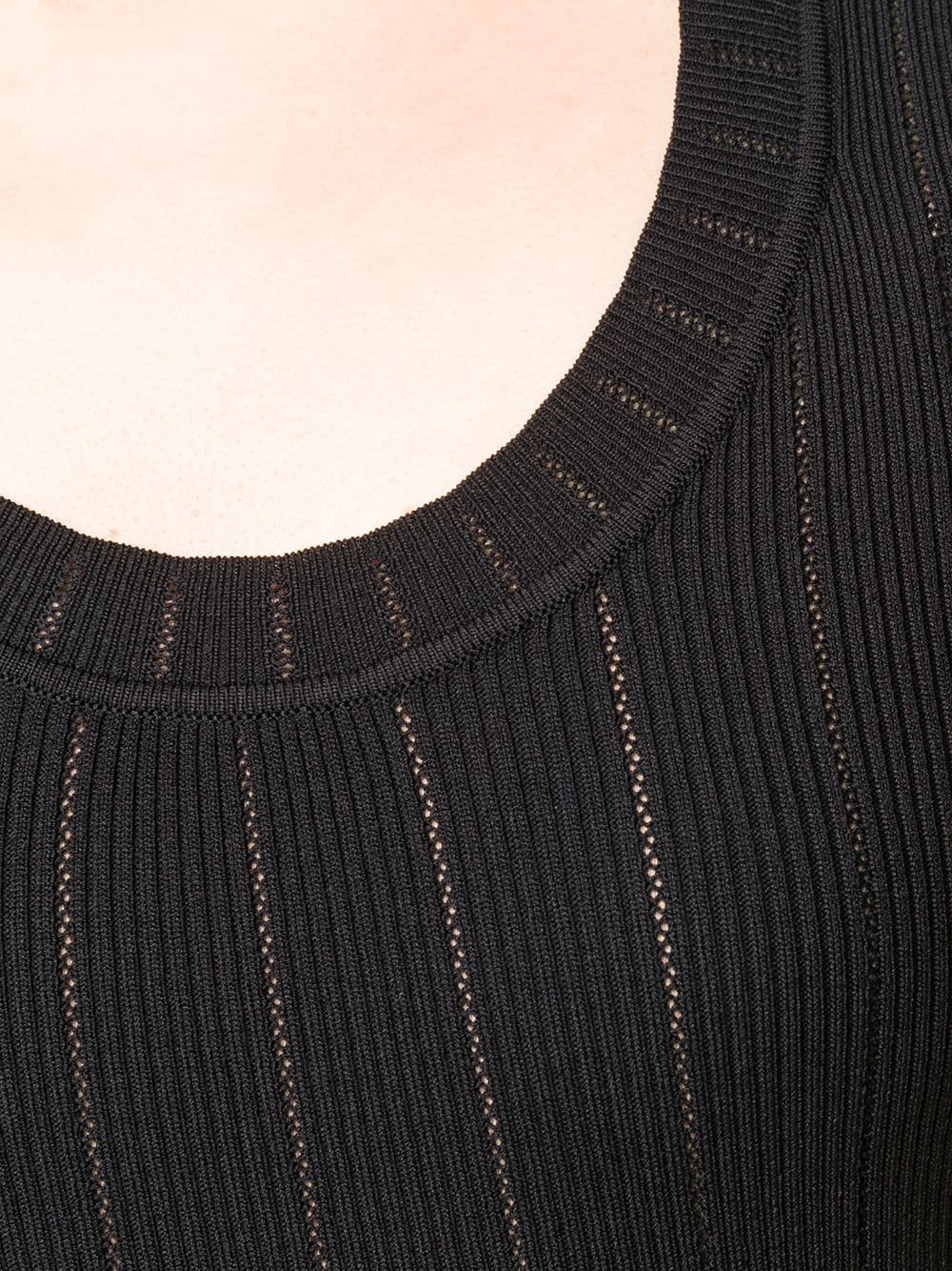 ribbed knit scooped neck top - 5