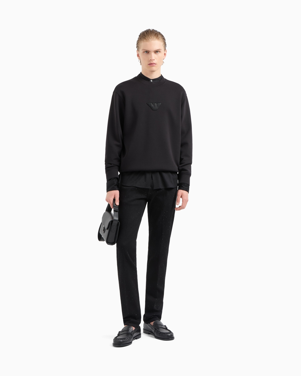 CLUBWEAR JERSEY SWEATSHIRT WITH EAGLE PATCH AND RHINESTONES - 2