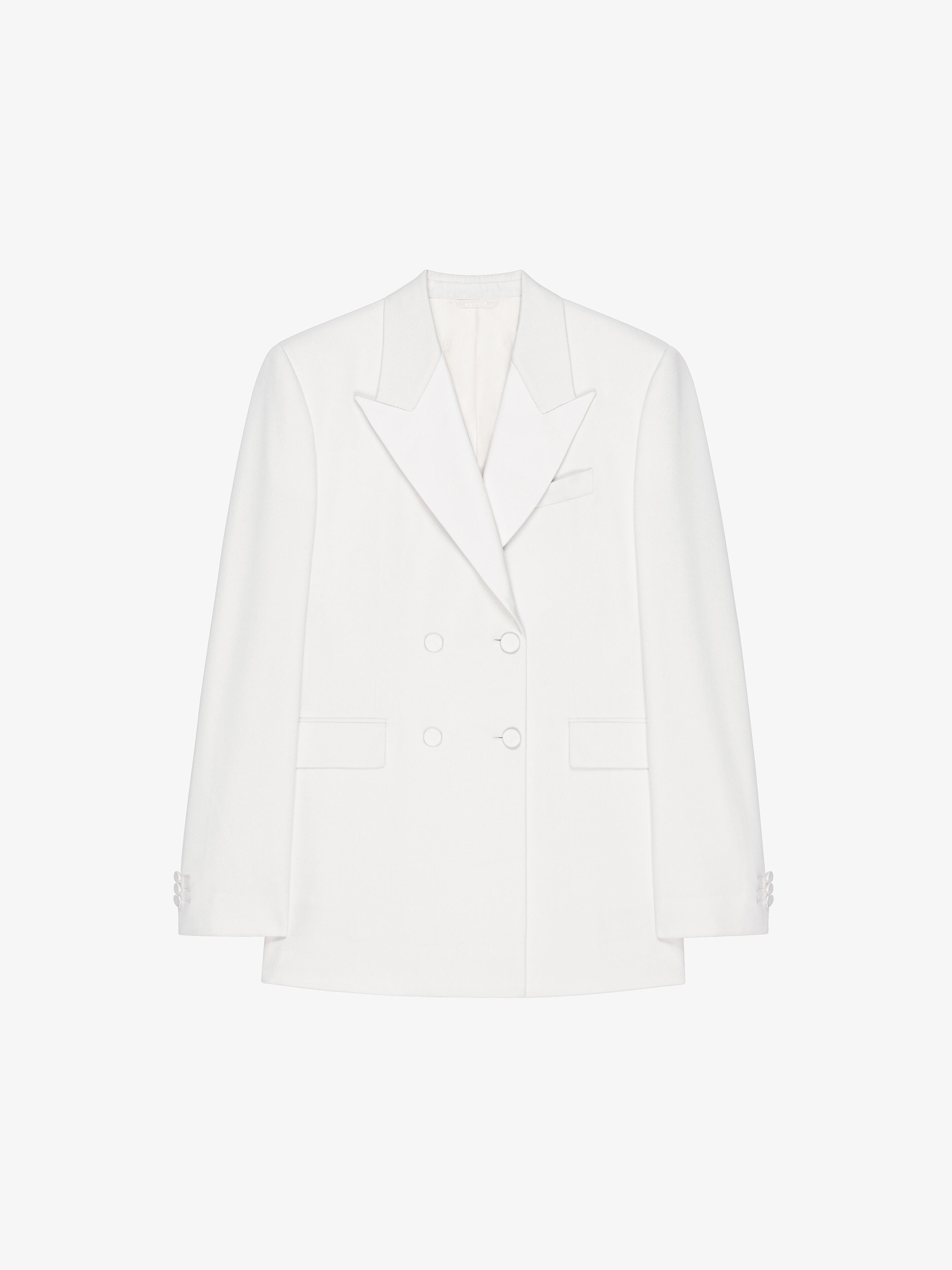 OVERSIZED JACKET IN WOOL WITH SATIN COLLAR - 1
