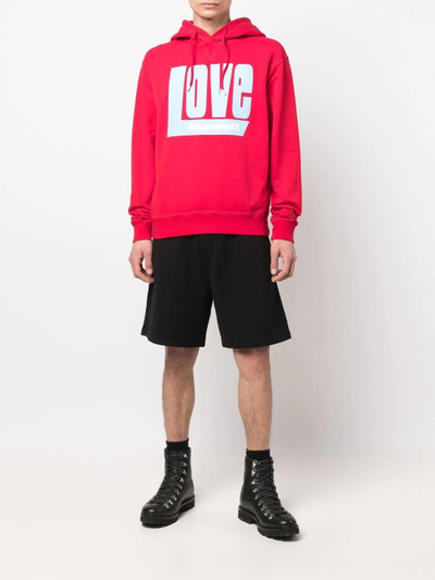 DSQUARED2 'Love' logo-print hoodie outlook