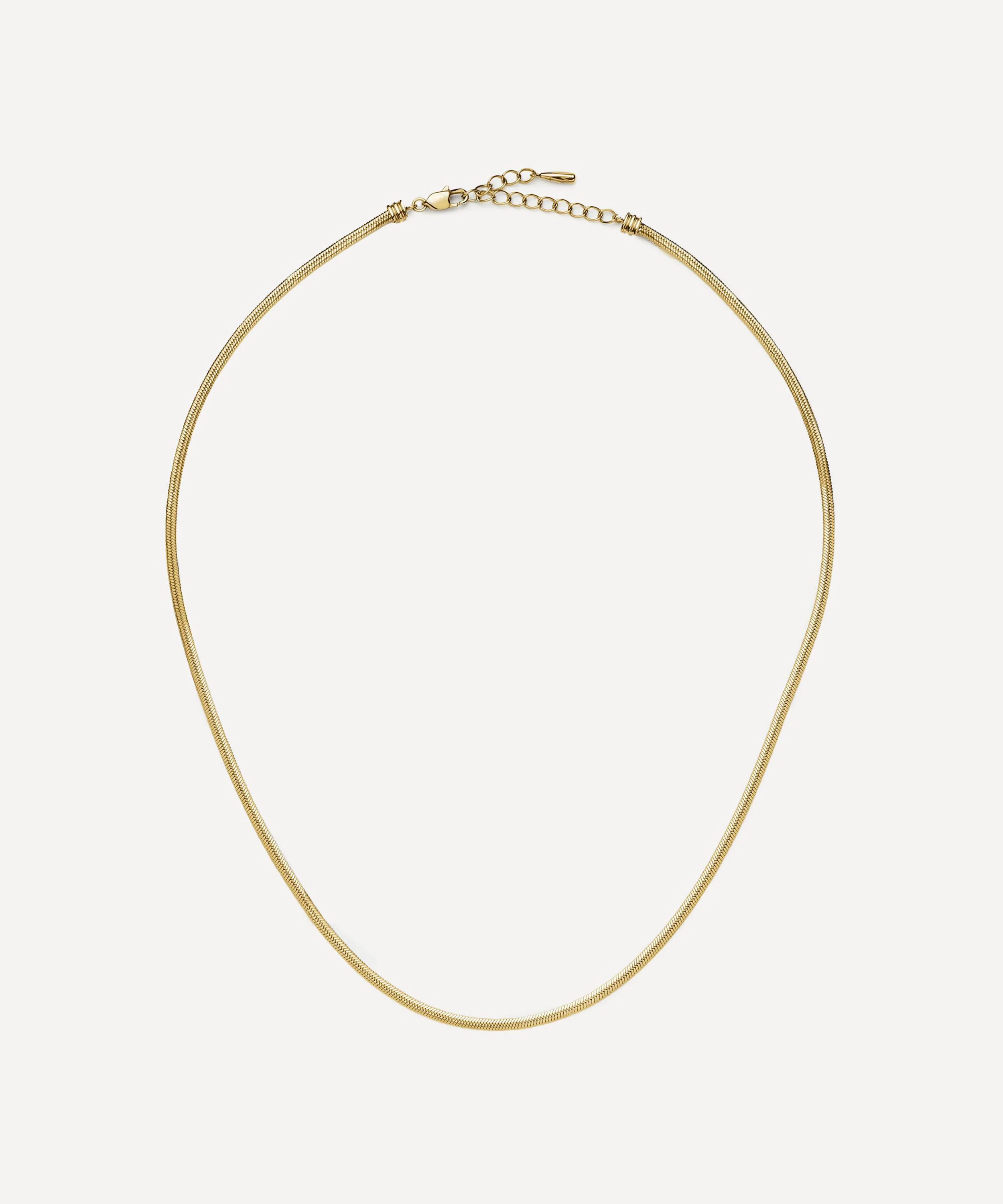 18ct Gold-Plated Classic Snake Chain Necklace - 1
