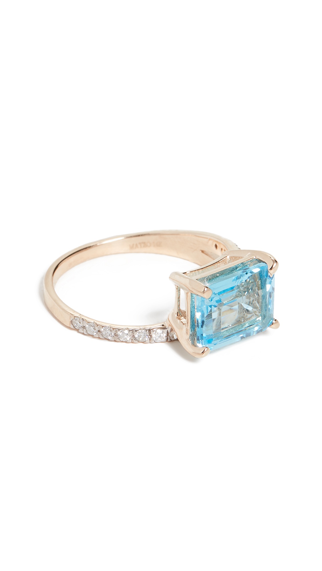 14k   Blue Topaz Point of Focus Ring - 6