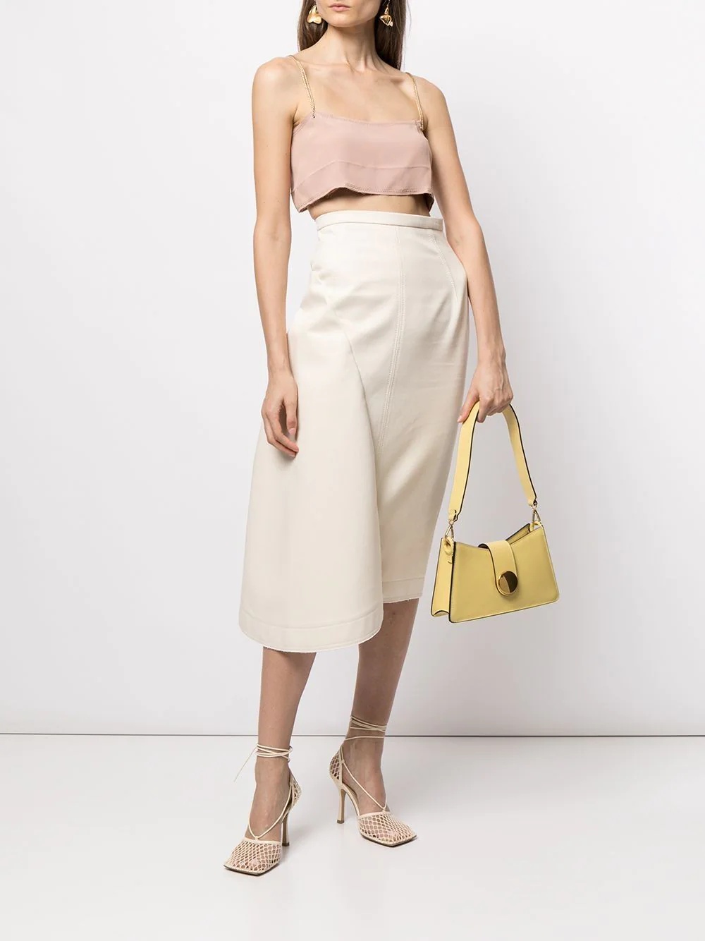 asymmetric panelled midi skirt - 2