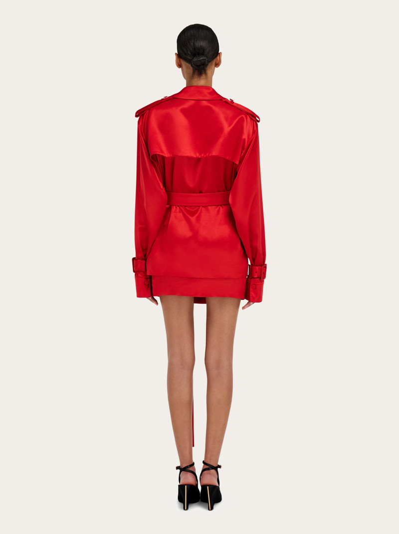 Short satin trench 4
