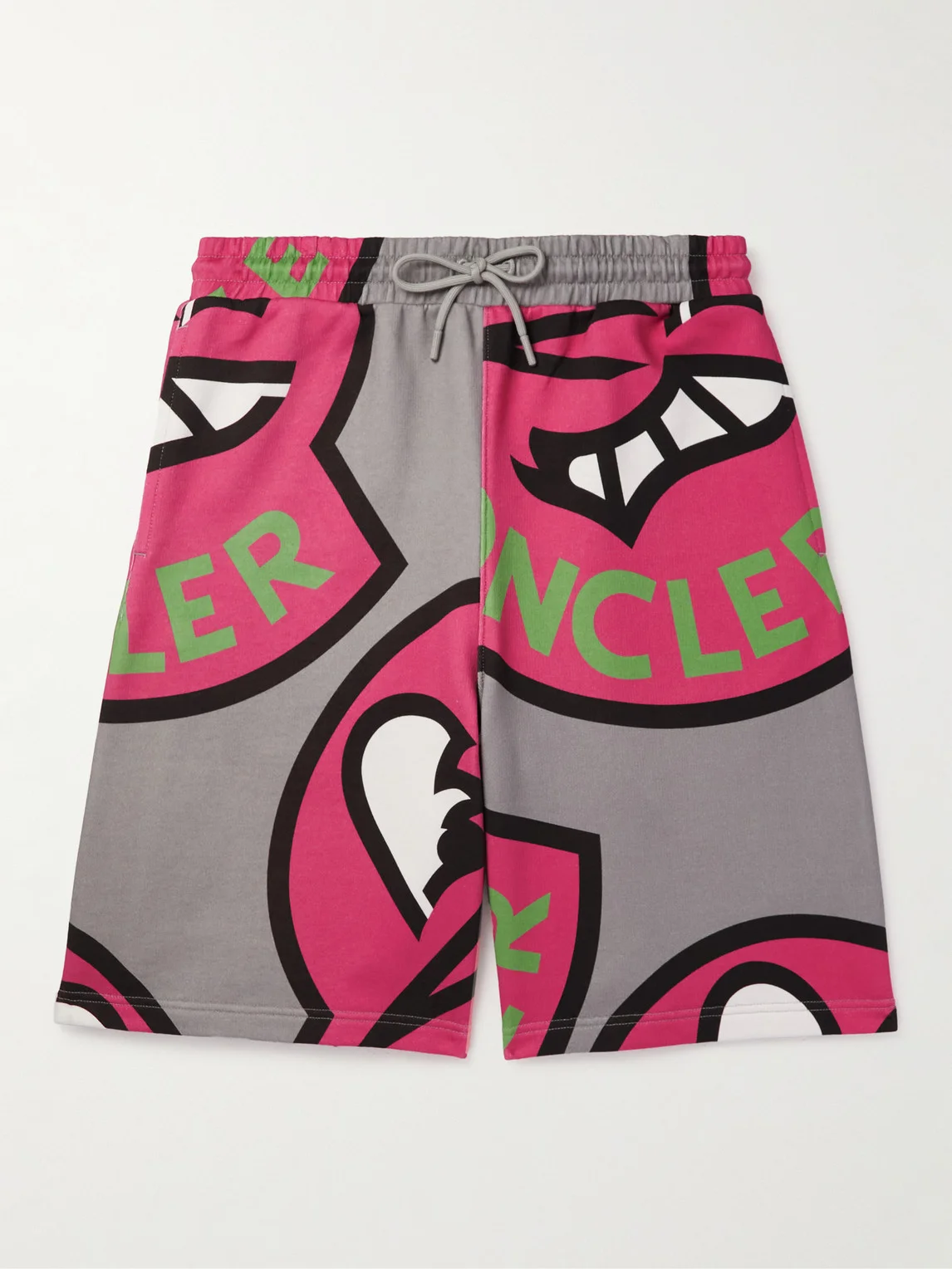 Straight-Leg Logo-Print Cotton-Jersey Drawstring Shorts - 1