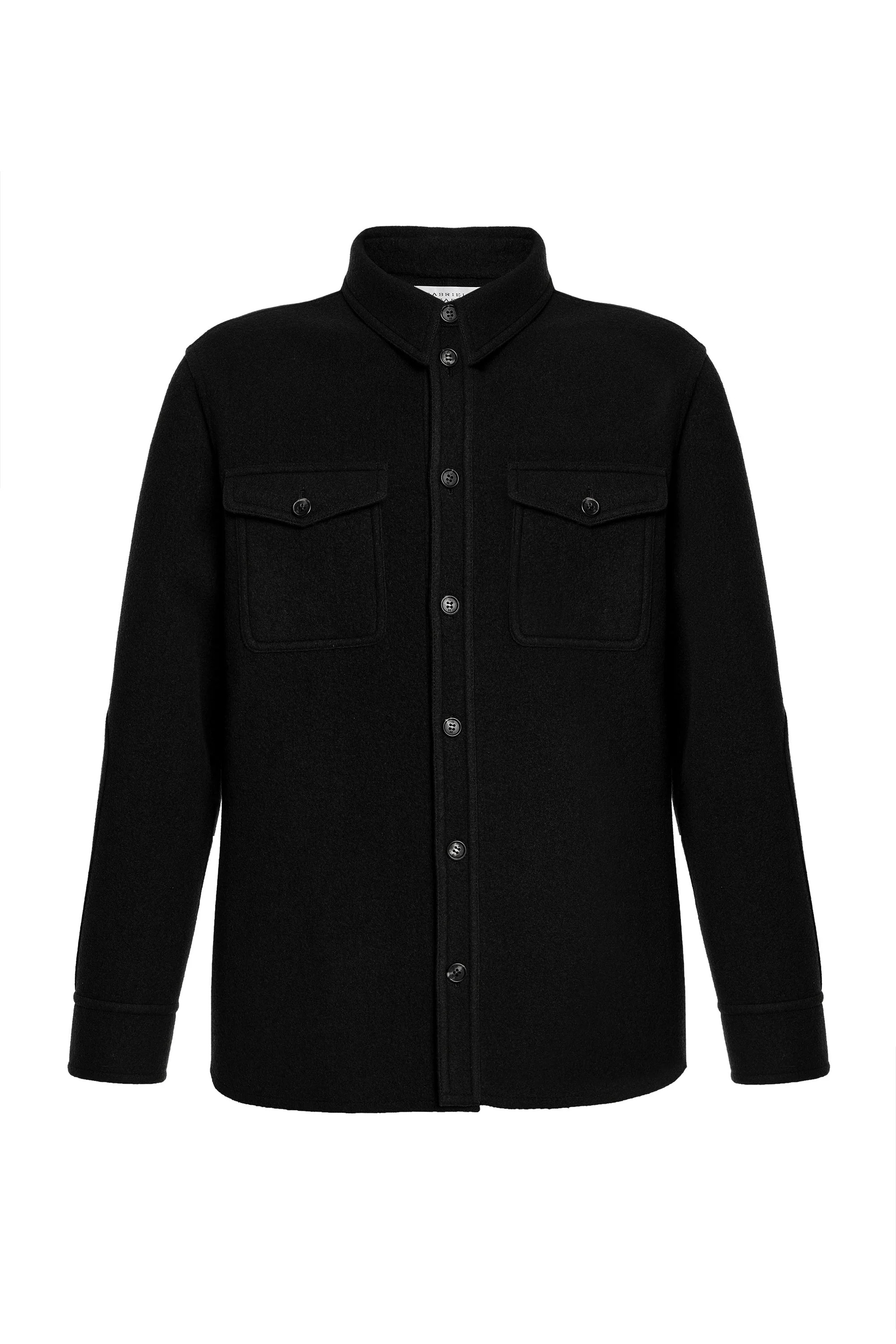 Lucas Overshirt in Black Double-face Recycled Cashmere - 1