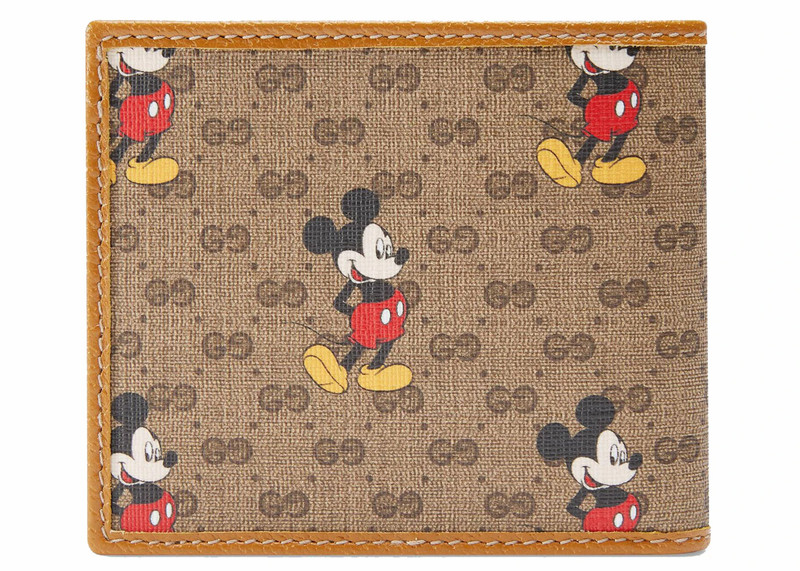 GUCCI Gucci x Disney Wallet Mini GG Supreme Mickey Mouse Beige outlook