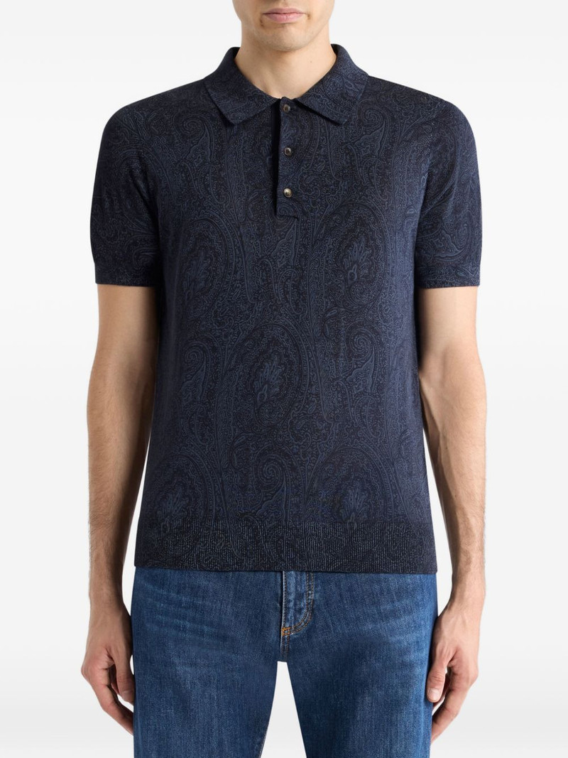 Etro floral-paisley polo shirt outlook