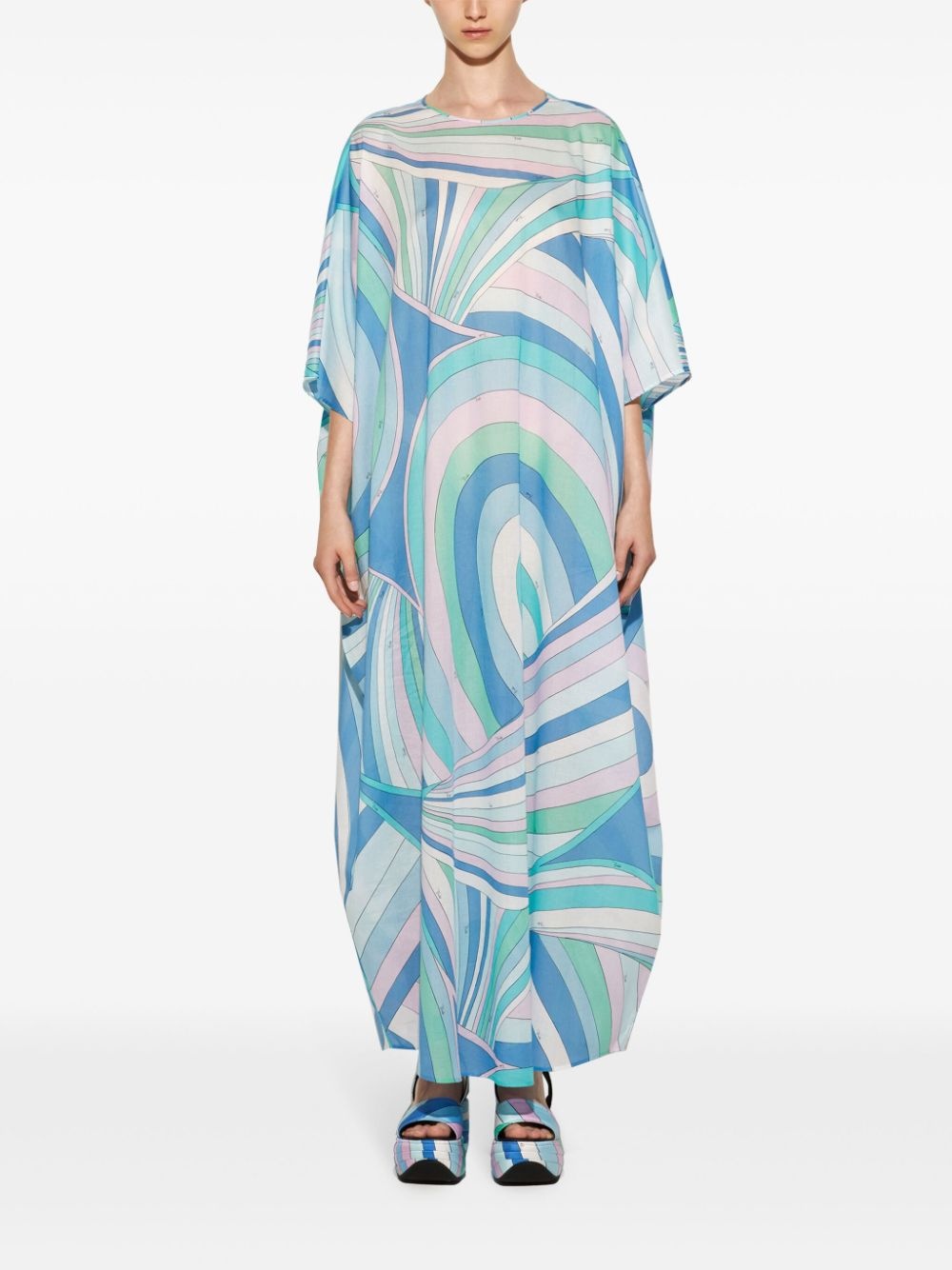 Iride-print cotton kaftan dress - 2