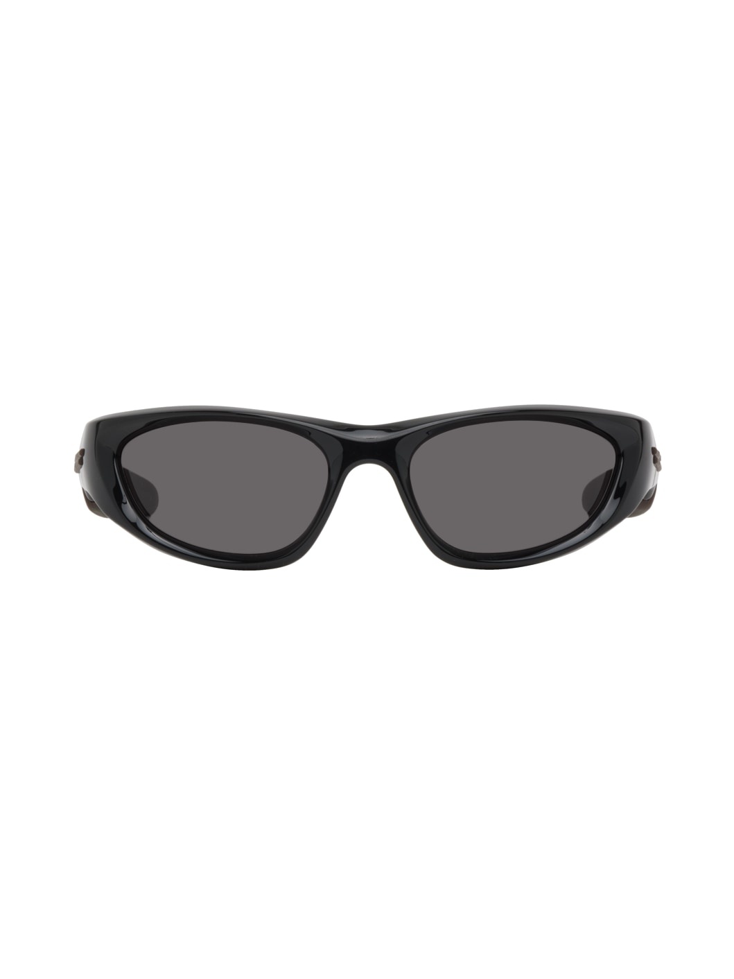 Black Cone Wraparound Sunglasses - 1