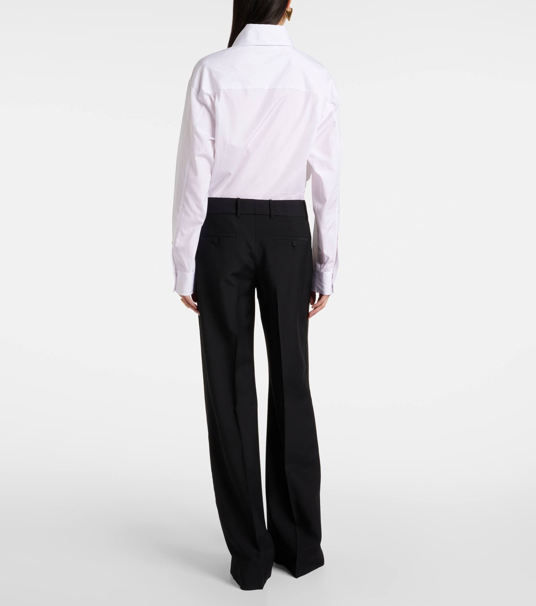 Wool and mohair wide-leg tuxedo pants - 3