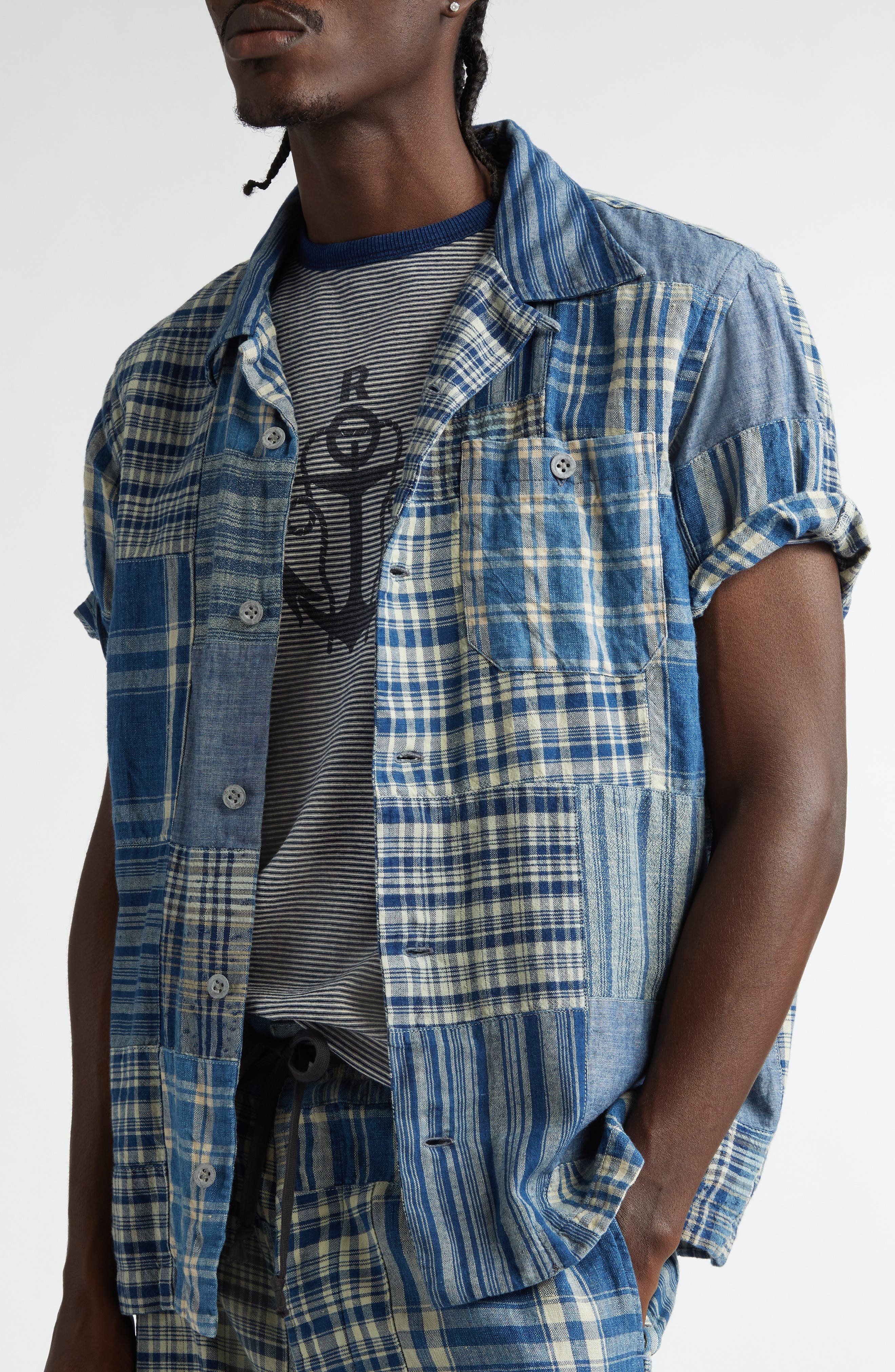 Double RL Indigo Patchwork Camp Shirt at Nordstrom - 5