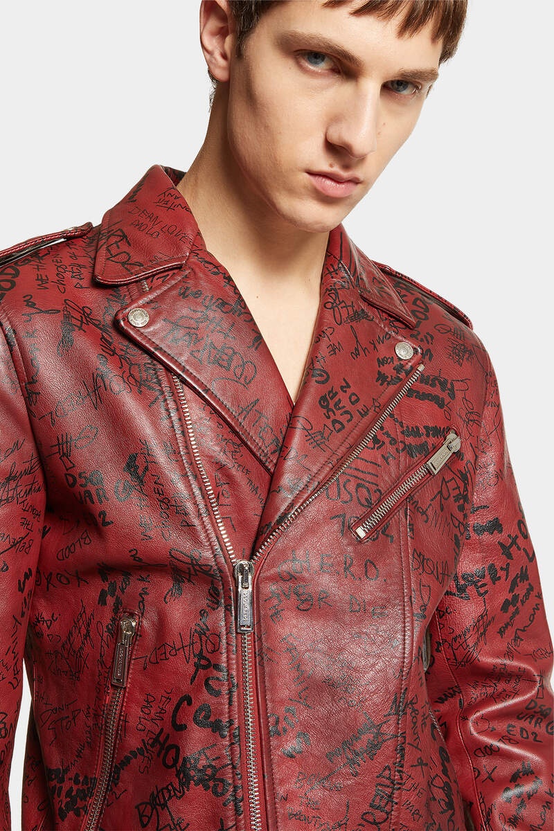 GRAFFITI LEATHER JACKET - 5