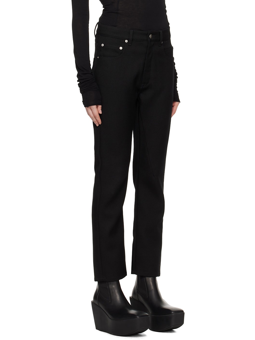 Black Porterville Detroit Cut Trousers - 2