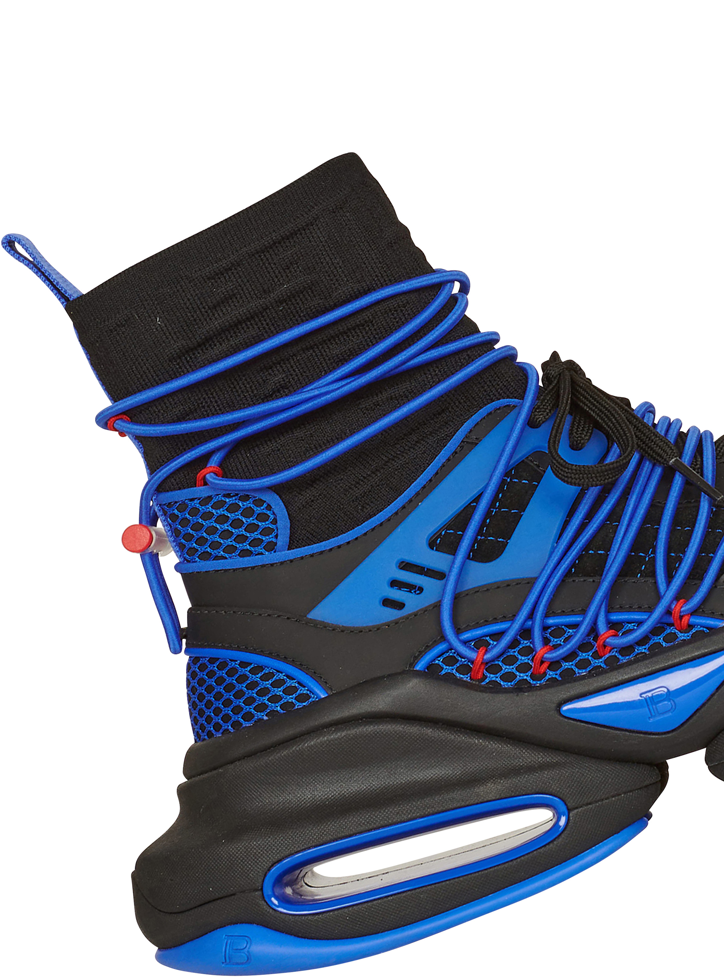 Bicolor knit and mesh B-Bold high-top sneakers - 7