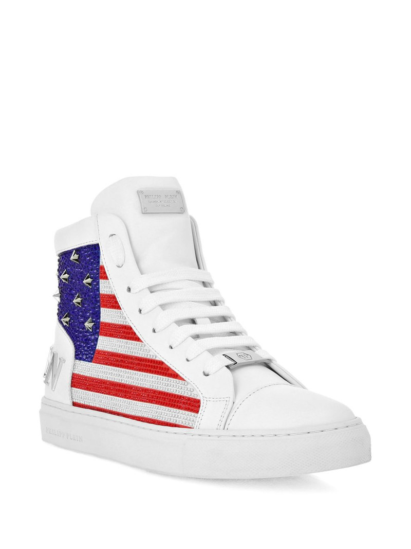 PHILIPP PLEIN rhinestone-embellished high-top sneakers outlook