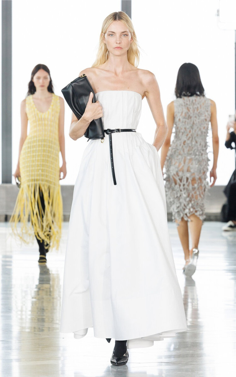 SIMKHAI Thalia Strapless Cotton Poplin Maxi Dress white outlook